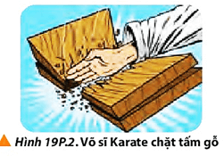 Một võ sĩ Karate có thể dùng tay để chặt gãy một tấm gỗ như Hình 19P.2