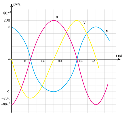 Phương trình dao động của một vật là x = 5cos4pit (cm)