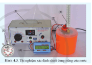  Biến áp nguồn (1) – Nhiệt lượng kế kèm dây điện trở (2) trang 23 Vật lí 12