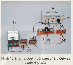 Hãy xác định chiều quấn của cuộn dây 2 trong thí nghiệm 2 Hình 16.7 và vận dụng