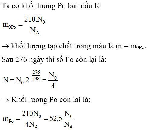 Công thức, Cách tính khối lượng chất phóng xạ hay, chi tiết  - Vật Lí lớp 12