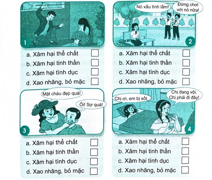 Vở bài tập Đạo đức lớp 5 Bài 10: Em nhận diện biểu hiện xâm hại | Chân trời sáng tạo