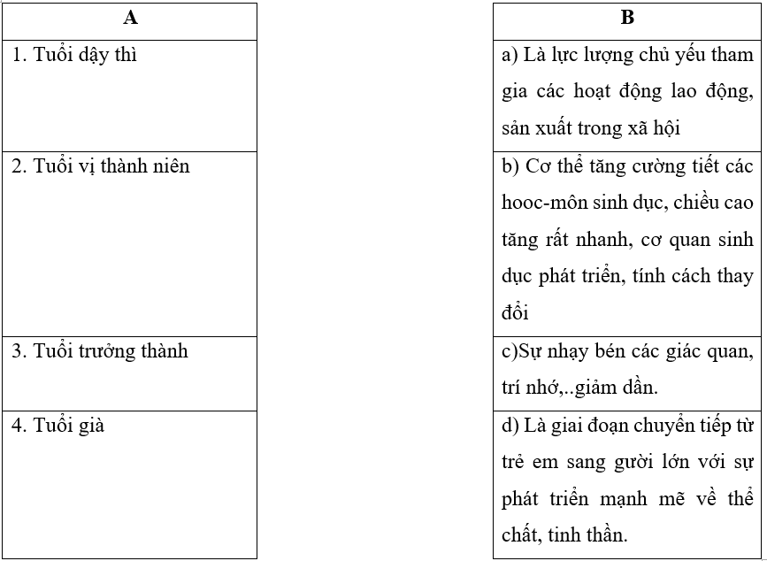 Vở bài tập Khoa học lớp 5 Bài 23: Các giai đoạn phát triển chính của con người | Kết nối tri thức