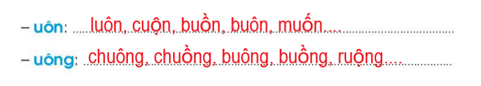 Vở bài tập Tiếng Việt lớp 1 Tập 1 trang 60 Bài 68: uôn, uông