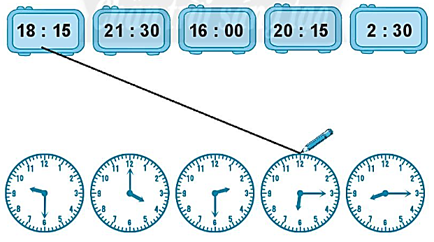 Giải vở bài tập Toán lớp 2 Tập 2 trang 30, 31, 32, 33, 34 Giờ, phút, xem đồng hồ - Chân trời sáng tạo