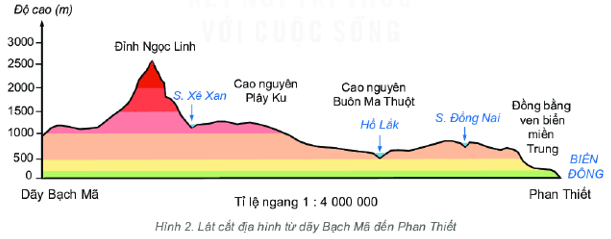 Căn cứ vào hình 2, em hãy: Cho biết lát cắt lần lượt đi qua các dạng