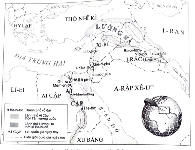 Viết tên các con sông vào chỗ (…) phù hợp trên lược đồ dưới đây