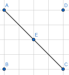 Cho hình vẽ trên: a) Em hãy dùng thước thẳng để kiểm tra xem điểm E 
