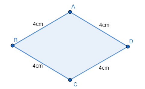 Vẽ hình thoi có độ dài cạnh 4cm.