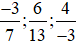 Tìm số đối của các phân số sau: -3/7; 6/13; 4/(-3)