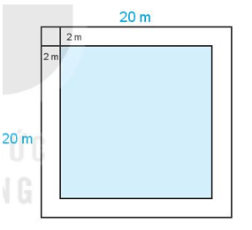 Một mảnh vườn hình vuông cạnh 20 m