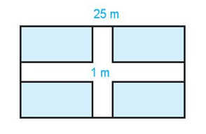 Một mảnh vườn hình chữ nhật có chiều dài 25 m