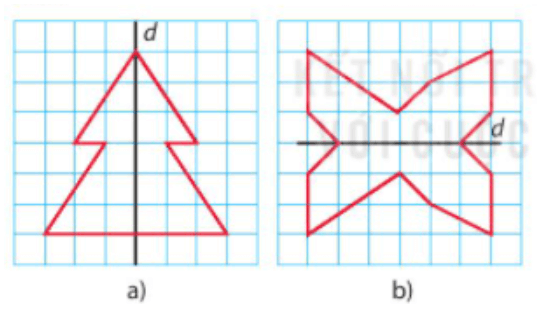 Vẽ thêm để được các hình nhận đường thẳng d làm trục đối xứng.
