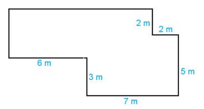 Một mảnh vườn có hình dạng như hình dưới đây. Tính diện tích mảnh vườn.
