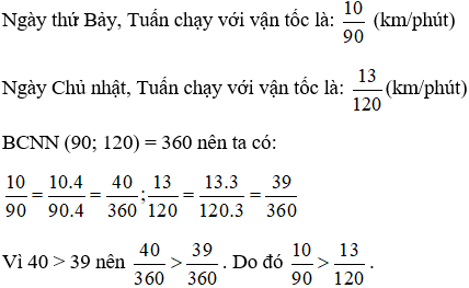 Tuấn và bố rất hay chạy bộ vào mỗi cuối tuần. Ngày thứ Bảy