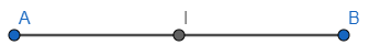 Cho điểm I là trung điểm của đoạn thẳng AB. Câu nào dưới đây đúng