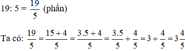 Bà có 19 quả cam. Bà muốn chia đều số cam đó cho năm cháu