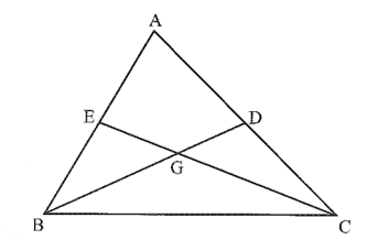 Cho tam giác ABC có BD và CE là hai trung tuyến. G là trọng tâm