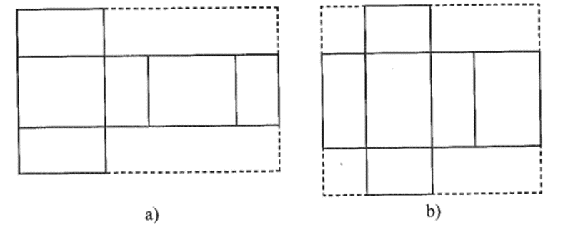 Vẽ hình khai triển của hình hộp chữ nhật có chiều dài ba cạnh là 3, 4, 5 (đơn vị ô li)