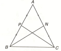 Chứng minh rằng:Trong một tam giác cân, hai đường trung tuyến ứng với hai cạnh bên