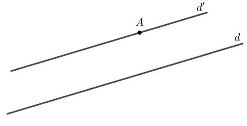 Cho điểm A và đường thẳng d không đi qua A. Hãy vẽ đường thẳng d' đi qua A và song song với d