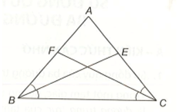 Gọi BE và CF là hai đường phân giác của tam giác ABC cân tại A. Chứng minh BE = CF