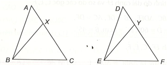 Cho tam giác ABC bằng tam giác DEF. Trên các cạnh AC và DF lấy các điểm X, Y sao cho AX = DY
