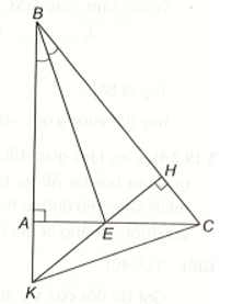 Cho ∆ABC vuông tại A. Tia phân giác của góc ABC cắt AC tại E