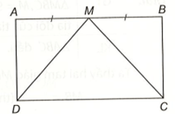 Cho hình chữ nhật ABCD và cho M là trung điểm của đoạn thẳng AB như hình vẽ dưới đây