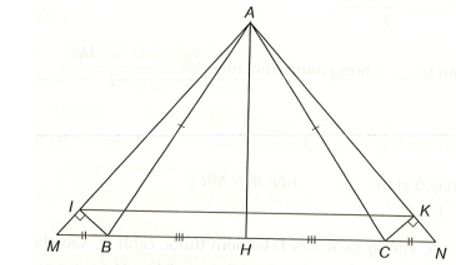 Cho tam giác cân ABC tại đỉnh A. Gọi H là trung điểm của BC