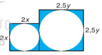 Từ một miếng bìa, người ta cắt ra hai hình tròn có bán kính x centimét và y centimét