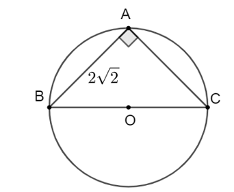 Cho đường tròn (O) ngoại tiếp tam giác ABC. Tính bán kính của (O), biết rằng ABC là tam giác vuông cân tại A