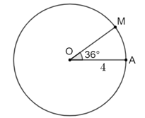 Tính diện tích của hình quạt tròn bán kính 4 cm, ứng với cung 36 độ