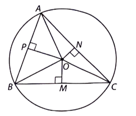 Cho tam giác ABC nội tiếp đường tròn (O). Gọi M, N, P lần lượt là trung điểm