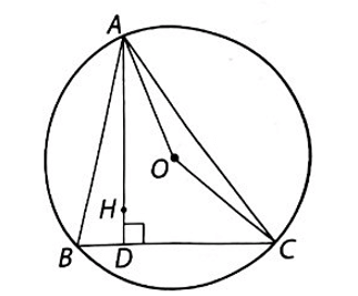 Cho tam giác ABC nội tiếp đường tròn (O). Gọi H là trực tâm của tam giác ABC