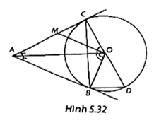 Cho đường tròn tâm O, bán kính R. Từ điểm A nằm ngoài đường tròn vẽ hai tiếp tuyến AB, AC