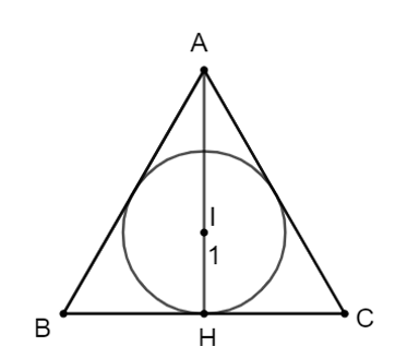 Cho tam giác đều ABC ngoại tiếp đường tròn (I). Tính độ dài các cạnh của tam giác ABC