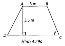 Mặt cắt ngang của một đập ngăn nước có dạng hình thang ABCD (H.4.29a). Chiều rộng của mặt trên AB