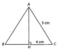 Tam giác ABC cân tại A, đường cao AH, có AB = 5 cm, BC = 8 cm. Quay tam giác ABC