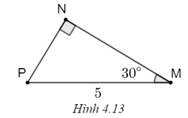 Chọn phương án đúng. Cho tam giác vuông MNP như Hình 4.13. Khi đó